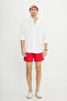 Men's Red Quick Dry Side Pockets Patterned Standard Fit Regular Cut Swim Shorts Swimwear - 8