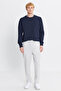 Men's Gray Cotton Standard Fit Regular Cut Tie-Waist Sweatpants with Side Pockets - 4