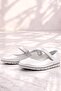 Rakerplus Genuine Leather Silver Velcro Girls' Ballerinas
