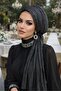 أسود فضي مطوي فراشة نموذج Strappy مساء اللباس بونيه شال - 2