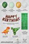 Dinosaur Concept Birthday Ornaments Package with Background Curtain Large Foil Balloons - 2