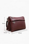 Women's Burgundy 7-Compartment Crossbody Leather Shoulder Bag — Multi-Compartment Zippered Daily Use Hand and Shoulder Bag - 5