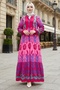 Seyer Half Button Woven Viscose Dress 1485 - Fuchsia - 4