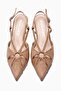 Women's Suede Stiletto Pointed Toe Strappy Open Back Heeled Shoes Cora Mink - 4
