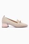 Women's Knitwear Heeled Shoes with Gold Buckle Sirel Beige - 2