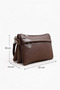 Women's Brown 7-Compartment Crossbody Leather Shoulder Bag — Multi-Compartment Zippered Daily Use Hand and Shoulder Bag - 5
