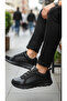 Men's Black Thick Sole Sports Shoes - 3