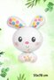 White Rabbit Foil Balloon Colorful Eared Rabbit Balloon - 2