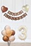 Retro Colors Birthday Party Set Cream Age Balloon Kraft Banner Balloon Chain Set