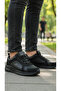 Men's Black Thick Sole Sports Shoes - 4
