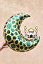 Mosque Figured Moon Balloon Green - Ramadan Ornaments Moon Shaped Mosque Foil Balloon