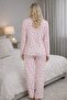Women's 2043-7 Front Button Long Sleeve Bamboo Pajama Set - 3