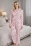 Women's 2043-7 Front Button Long Sleeve Bamboo Pajama Set - 2