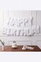 White Color Happy Birthday Foil Balloon Set Birthday Balloon Decoration Set