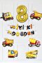 Construction Themed Birthday Party Set Birthday Ornament Set with Age Balloon Banner