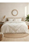 Raw Linen Jute Lace Double Duvet Cover Set