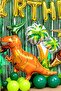 Orange T-rex Dinosaur Foil Balloon Trex Dinosaur Balloon 110cm - 3
