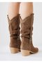 Western Mink Women's Thick Heeled Summer Boots (Size Large - Order 1 Size Smaller) - 5