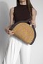 Women's Hand Knitted Zipperless Clutch & Portfolio Hand Bag Poger Brown Straw - 3