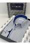 Classic Long Sleeve Thick Striped Gift Boxed Men's Shirt Fs-001260 - White Cobalt Blue