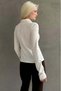 White Polo Neck Double Zipper Slim Fit Women's Body Mg2652 - 6