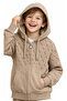 Light Brown Cardigan with Letter Pattern on It, Zipper Closure and Pockets for Boys/Girls. - 2