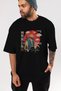 Ronin Front Printed Black Oversize T-Shirt Unisex Men's Women's Crew Neck