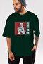 Sukuna Ryoumen 2 Anime Front Printed Emerald Green Oversized t-shirt for Men and Women - 6