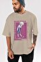 Killua Zoldyck 3 in 1 Anime Front Printed Beige Oversized t-shirt for Men and Women - 5