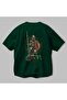 Sparta Back Printed Emerald Green Oversize T-shirt Men Women Crew Neck - 3
