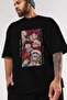SUPER NOVAS one piece Anime Front Printed Black Oversize t-shirt Men Women - 3