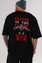 God of the Gym Back Printed Black Oversize T-Shirt Crew Neck Cotton Men Women - 6