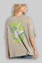 Zoro-One Piece (2) Anime Back Printed Beige Oversize T-Shirt 100% Cotton Men Women - 3