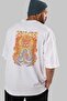Naruto Itachi Uchiha Anime Back Printed White Oversize T-Shirt 100% Cotton Men Women - 7