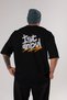 Istanbul Lettered Back Printed Black Oversize T-shirt Men's Women's Crew Neck - 7