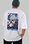 SATORU GOJO 3 Anime Back Printed White Oversize t-shirt 100% cotton Men Women - 6