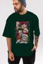SUPER NOVAS one piece Anime Front Printed Emerald Green Oversize t-shirt Men Women - 6