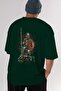 Sparta Back Printed Emerald Green Oversize T-shirt Men Women Crew Neck - 7