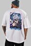 SATORU GOJO 3 Anime Back Printed White Oversize t-shirt 100% cotton Men Women - 5