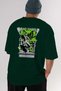 Bad Habit Back Printed Emerald Green Oversize T-shirt Unisex Men's Women's Crew Neck - 7