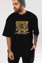 Freedom Printed Front Black Oversize T-shirt Unisex Men's Women's Crew Neck - 5