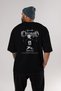 Chicago Street Club Back Printed Black Oversize T-shirt Unisex Men's Women's Crew Neck - 5