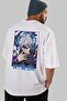 SATORU GOJO 3 Anime Back Printed White Oversize t-shirt 100% cotton Men Women - 7