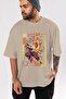 KYOJURO RENGOKU Anime Front Printed Beige Oversize t-shirt Men Women - 5