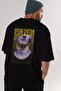 Visualization Printed Back Black Oversized T-Shirt for Men and Women, Crew Neck - 4