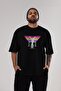 Good Vibes Front Printed Black Oversize T-shirt Unisex Men's Women's Crew Neck - 3