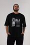 Kuala Lumpur Front Printed Black Oversize T-shirt Unisex Men's Women's Crew Neck - 3