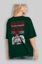 YUJIRO HANMA Anime Back Printed Emerald Green Oversize t-shirt cotton Men Women - 4