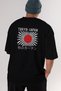 Tokyo Japan Printed Back Black Oversize T-shirt Unisex Men's Women's Crew Neck - 4