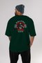 Kratos Gym Back Printed Emerald Green Oversize T-Shirt Crew Neck Men Women - 5